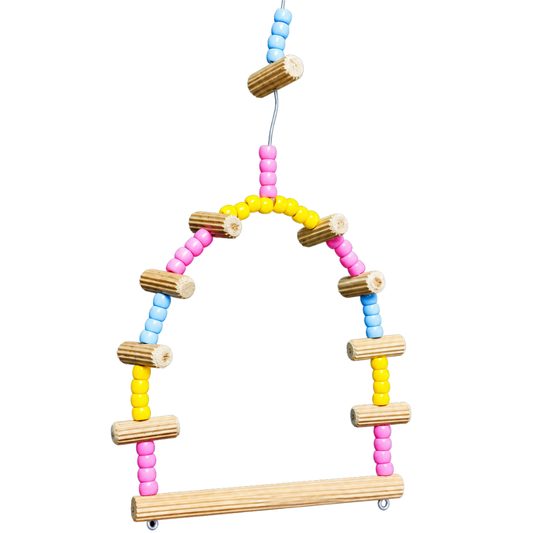 Brinquedo De Balanço Com Poleiro Decorado Para Pássaros