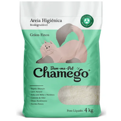 Areia Higiênica Chamego Grãos Finos Para Gatos 4kg