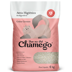 Areia Higiênica Chamego Grãos Grossos Para Gatos 4kg