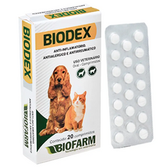 Anti-inflamatório Biodex Para Cães E Gatos Com 20 Comprimidos - Biofarm