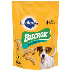 Biscoito Pedigree Biscrok Para Cães Adultos Raças Pequenas Sabor Leite 150gr
