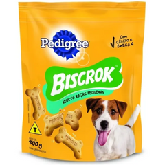 Biscoito Pedigree Biscrok Para Cães Adultos Raças Pequenas Sabor Leite 500gr
