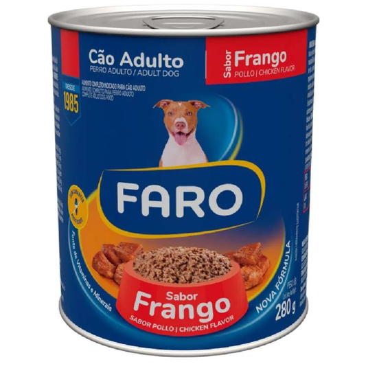 Ração Úmida Lata Faro Para Cães Adultos Sabor Frango 280gr