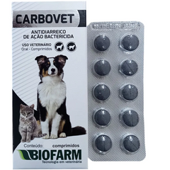 Antidiarreico Carbovet Para Cães E Gatos Com 10 Comprimidos - Biorfarm