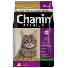 Ração Chanin Sabor Carne Para Gatos Adultos Castrados 10kg