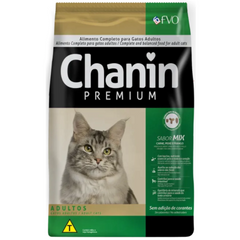 Ração Chanin Mix Sem Corante Sabor Carne, Peixe E Frango Para Gatos Adultos 10kg