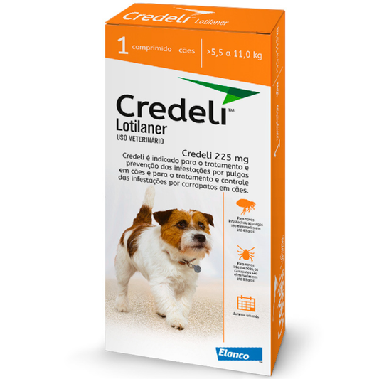 Antipulgas Credeli 225mg Para Cães De 5,5 A 11kg Com 1 Comprimido