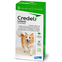 Antipulgas Credeli 450mg Para Cães De 11 A 22kg Com 3 Comprimidos
