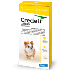 Antipulgas Credeli 56,25mg Para Cães De 1,3 A 2,5kg Com 1 Comprimido