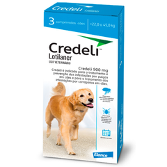 Antipulgas Credeli 900mg Para Cães De 22 A 45kg Com 3 Comprimidos