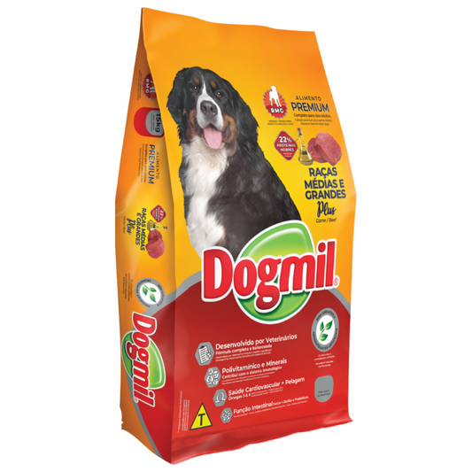 Ração Cão Premium Dogmil Raças Médias E Grandes Sabor Carne 25kg