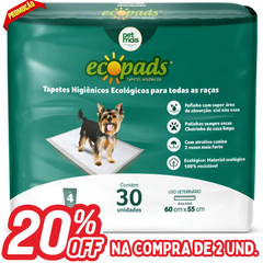 Tapete Higiênico Ecopads 60x55cm Com 30 Unidades
