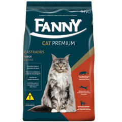 Ração Fanny Cat Sabor Carne Para Gatos Adultos Castrados 10kg