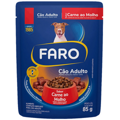Ração Úmida Sachê Faro Adulto Sabor Carne 85gr