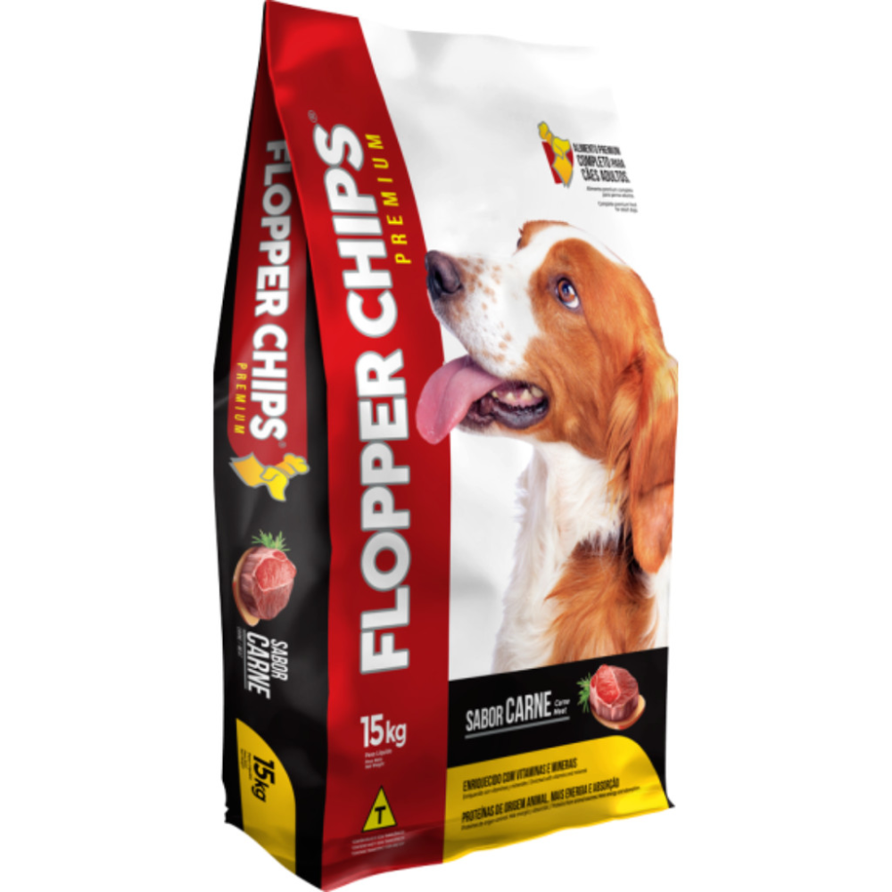 Ração Cão Flopper Chips Sabor Carne Com Batatas 15kg – PET X COMERCIO ...