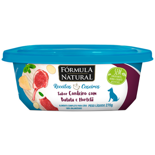 Ração Úmida Fórmula Natural Receitas Caseiras Para Cães Adultos Sabor Cordeiro Com Batata 270g