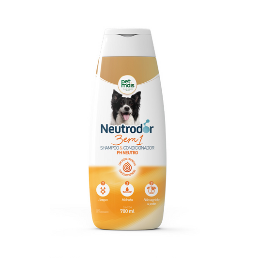 Shampoo E Condicionador Petmais 3 Em 1 Neutrodor Ph Neutro 700ml