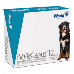 Antiparasitário Ivercanis 12mg Para Cães De 60kg - Contém 1 Blister Com 4 Comprimidos
