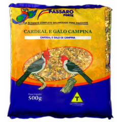 Ração Para Cadeal E Galo De Campina Pássaro Forte 500gr