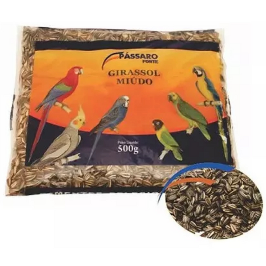 Semente De Girassol Miúdo Pássaro Forte 500gr