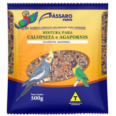 Ração Para Calopsita E Agapornes Pássaro Forte 500gr