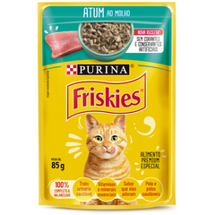 Ração Úmida Friskies Sachê Sabor Atum Ao Molho Para Gatos Adultos 100gr