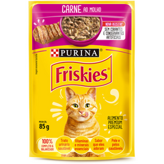 Ração Úmida Friskies Sachê Sabor Carne Ao Molho Para Gatos Adultos 100gr
