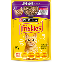 Ração Úmida Friskies Sachê Sabor Cordeiro Ao Molho Para Gatos Adultos 100gr