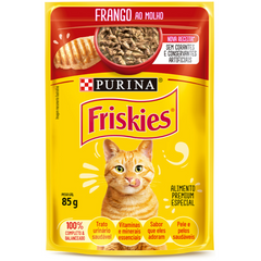Ração Úmida Friskies Sachê Sabor Frango Ao Molho Para Gatos Adultos 100gr