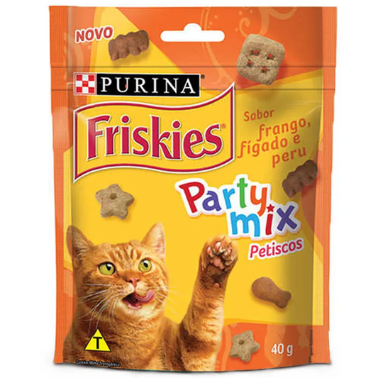Petisco Friskies Sabor Frango, Fígado E Peru Para Gatos Adultos 40gr