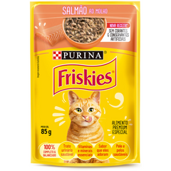 Ração Úmida Friskies Sachê Sabor Salmão Ao Molho Para Gatos Adultos 100gr