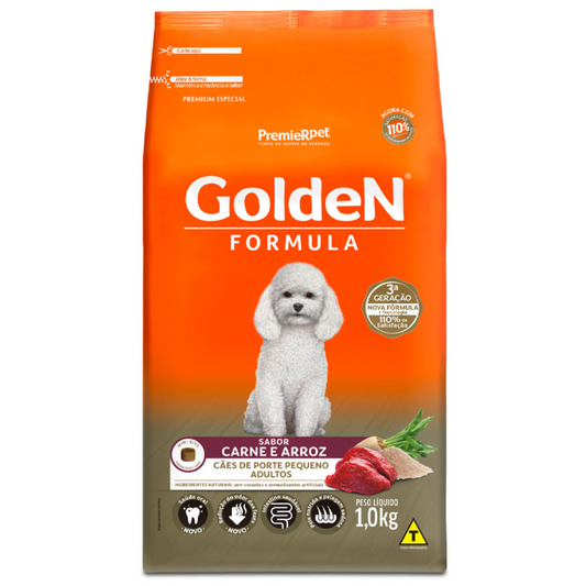 Ração Golden Fórmula Para Cães Adultos Raças Pequenas Sabor Carne E Arroz 1kg