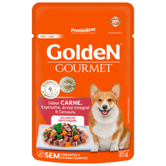 Ração Úmida Golden Gourmet Sachê Para Cães Adultos Raças Pequenas Sabor Carne 85gr