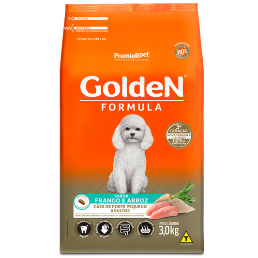 Ração Golden Fórmula Para Cães Adultos De Porte Pequeno Sabor Frango E Arroz 3kg