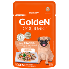 Ração Úmida Golden Gourmet Sachê Para Cães Adultos Raças Pequenas Sabor Frango 85gr