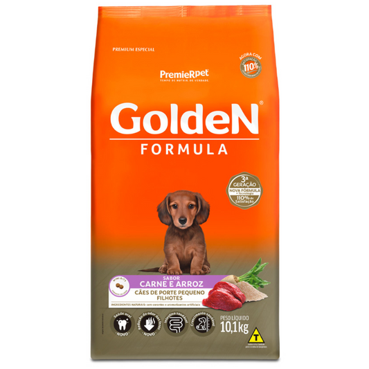 Ração Golden Fórmula Para Cães Filhotes Raças Pequenas Sabor Carne E Arroz 10kg