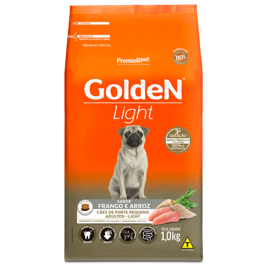 Ração Golden Fórmula Light Para Cães Adultos Porte Pequeno Sabor Frango E Arroz 1kg