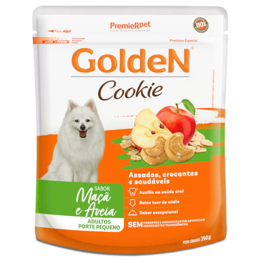 Biscoito Golden Cookie Sabor Maçã E Aveia Para Cães Adultos De Porte Pequeno 350gr