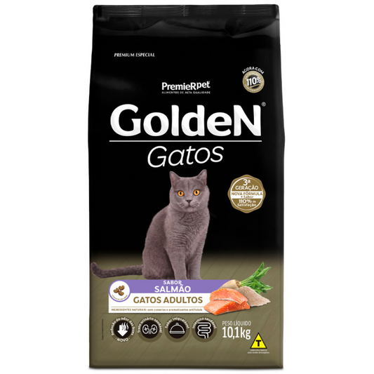 Ração Golden Para Gatos Adultos Sabor Salmão 10,1kg