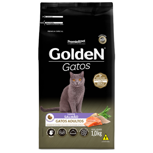 Ração Golden Para Gatos Adultos Sabor Salmão 1 Kg