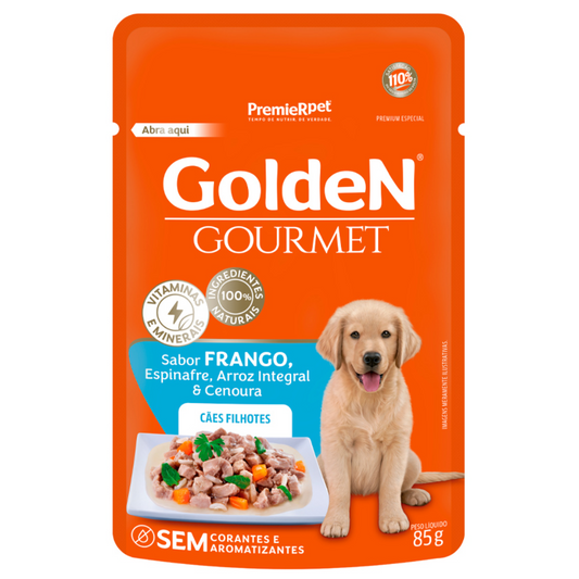Ração Úmida Golden Gourmet Sachê Para Cães Filhotes Sabor Frango 85gr