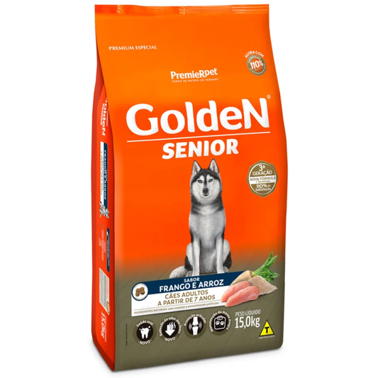 Ração Golden Fórmula Para Cães Senior Sabor Frango E Arroz 15kg