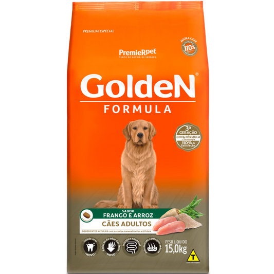 Ração Golden Fórmula Para Cães Adultos Sabor Frango E Arroz 15 Kg