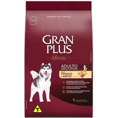 Ração Granplus Menu Para Cães Adultos De Porte Médio E Grande Sabor Frango E Arroz 15kg