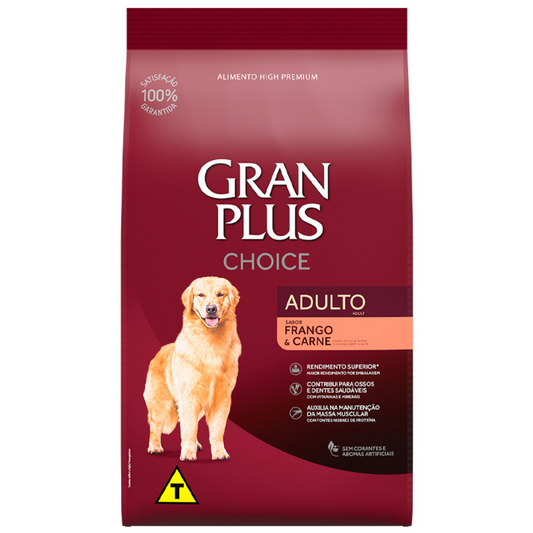 Ração Gran Plus Choice Para Cães Adultos Sabor Carne E Frango 15 Kg