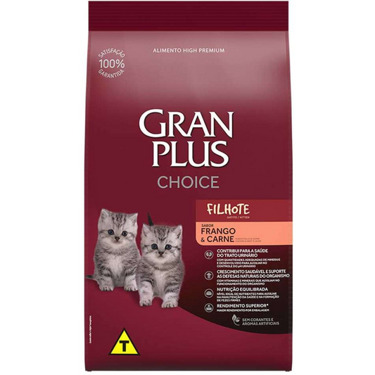 Ração Granplus Choice Frango E Carne Para Gatos Filhotes 10,1kg