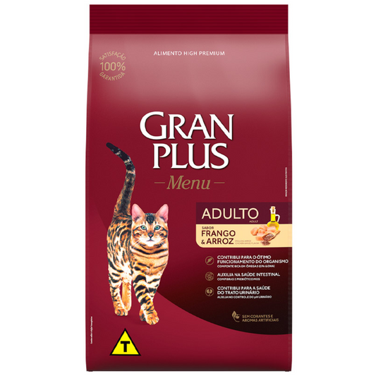 Ração Granplus Sabor Frango E Arroz Para Gatos Adultos 10kg