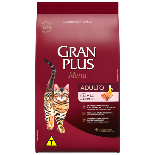 Ração Granplus Salmão E Arroz Para Gatos Adultos 10,1kg