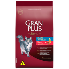 Ração Granplus Sabor Carne E Arroz Para Gatos Adultos Castrados 10kg