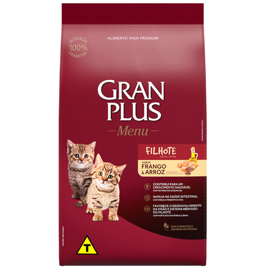 Ração Gran Plus Menu Para Gatos Filhotes Sabor Frango 10 Kg